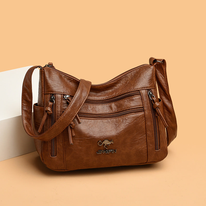 Women's Soft Leather Retro Simple Fashion Large Shoulder Bags