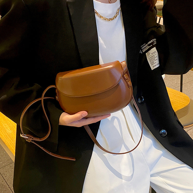 Summer Candy Color Large Pressure Cover Retro Easy Matching Saddle Crossbody Bags