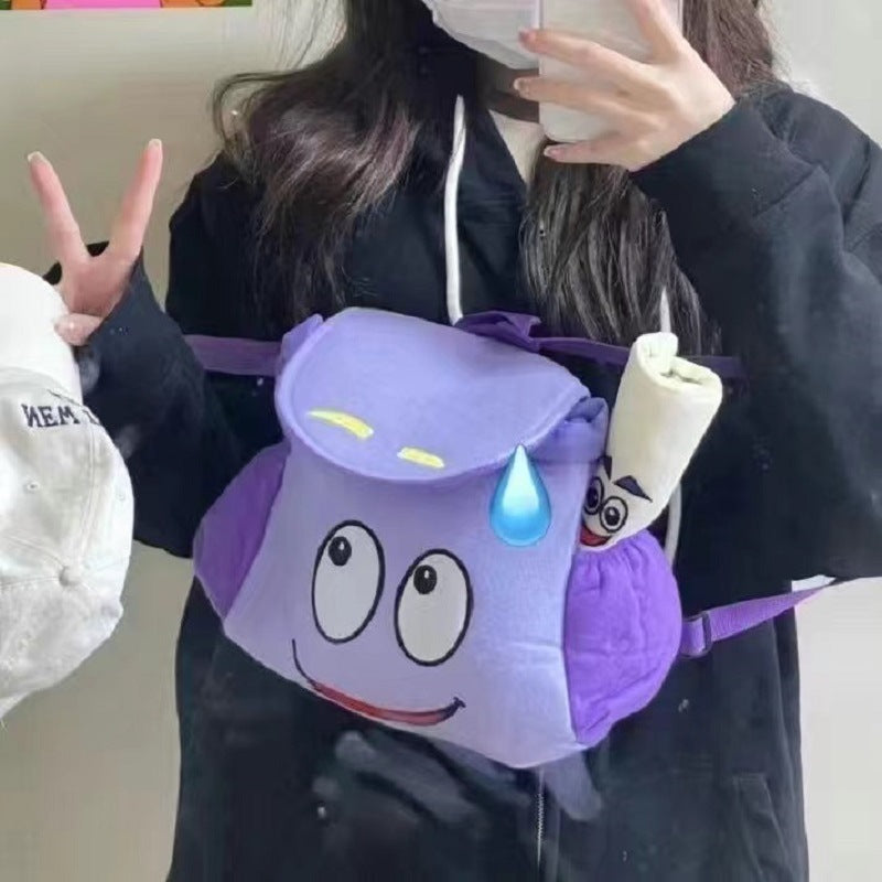 Trendy Dora The Explorer Map Cartoon Backpacks