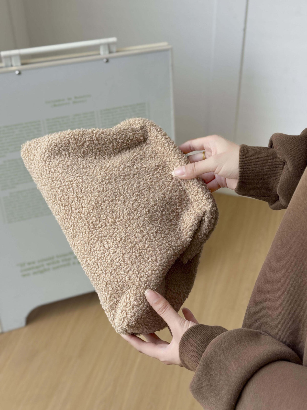 Soft Teddy Plush Toiletry Zipper Powder Cosmetic Bags