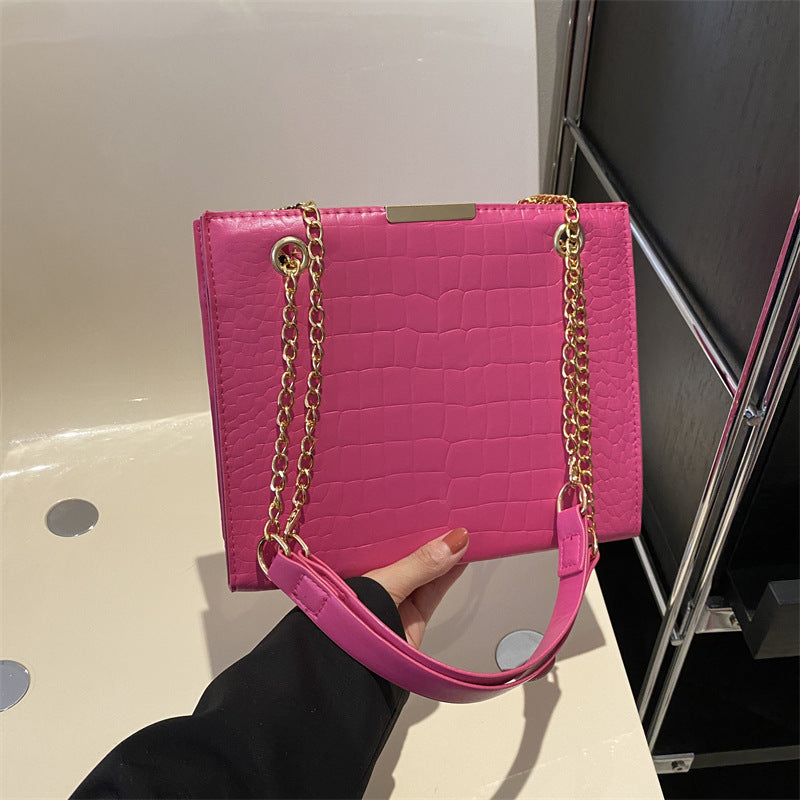 Fashion Commuter Chain Underarm Early Autumn Textured Shoulder Bags