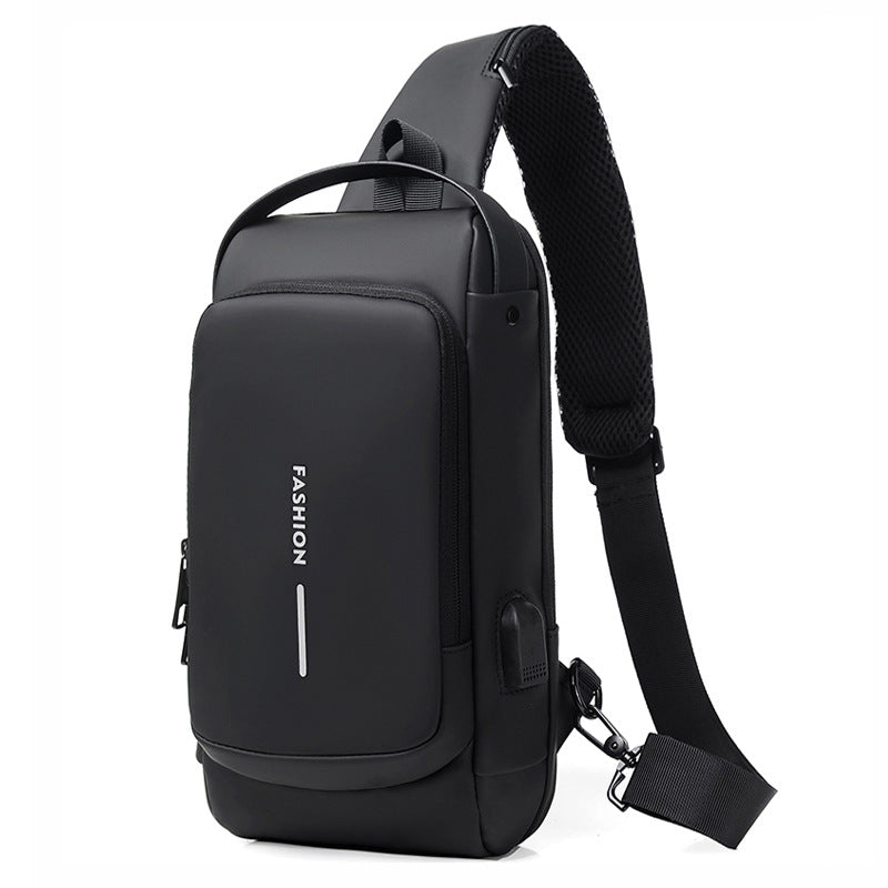 New Casual Men's Multifunctional Charging Port Men's Chest Bags
