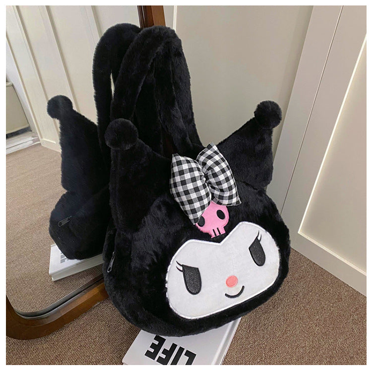 Super Cute Sweet Plush Single Rabbit Cartoon Large Handbags