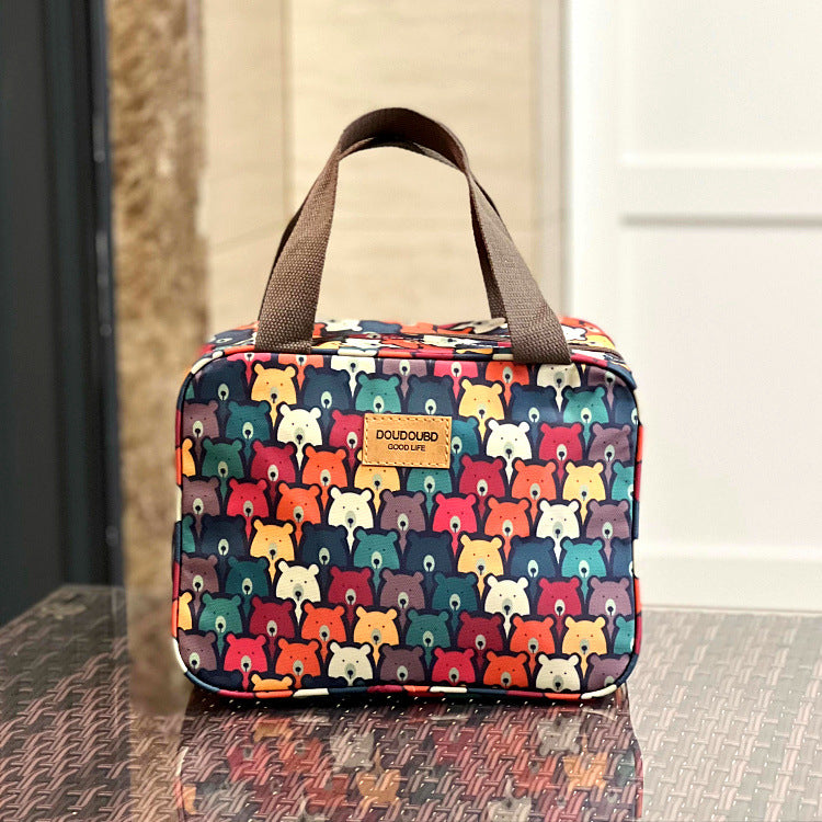 Waterproof Widened Compartment Dinner Plate Insulated Lunch Handbags