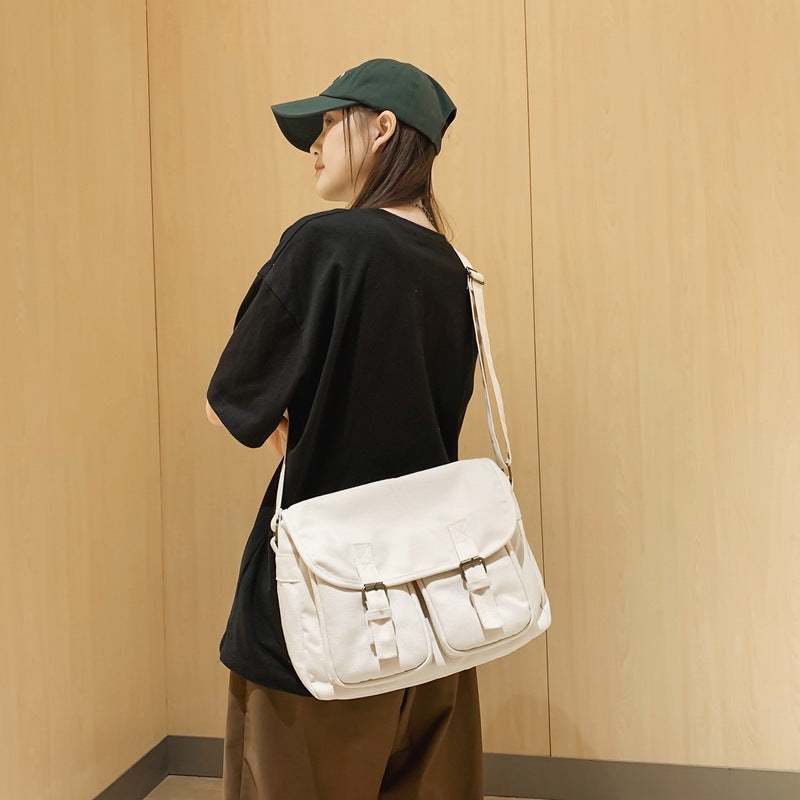 Street Trend Green Retro Leather Leisure Crossbody Bags