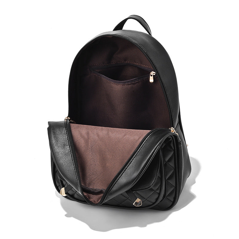 Women's Bow Trendy Rhombus Three-piece Set Backpacks