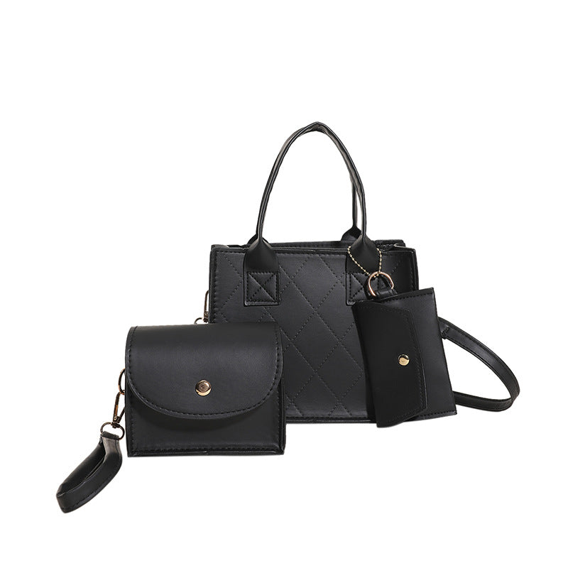Women's Rhombus Three-piece Fashionable Western Style Shoulder Bags