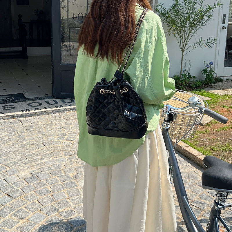 Elegant Rhombus Chain Drawstring Bundle Classic Backpacks