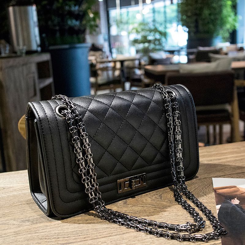 Women's Diamond Pattern Original Chain Texture Korean Style Crossbody Bags