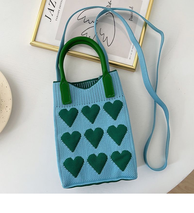 Love Knitted Large Capacity Totes Woolen Handbags