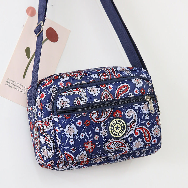Women's Mother Oxford Cloth Stall Flower Crossbody Bags