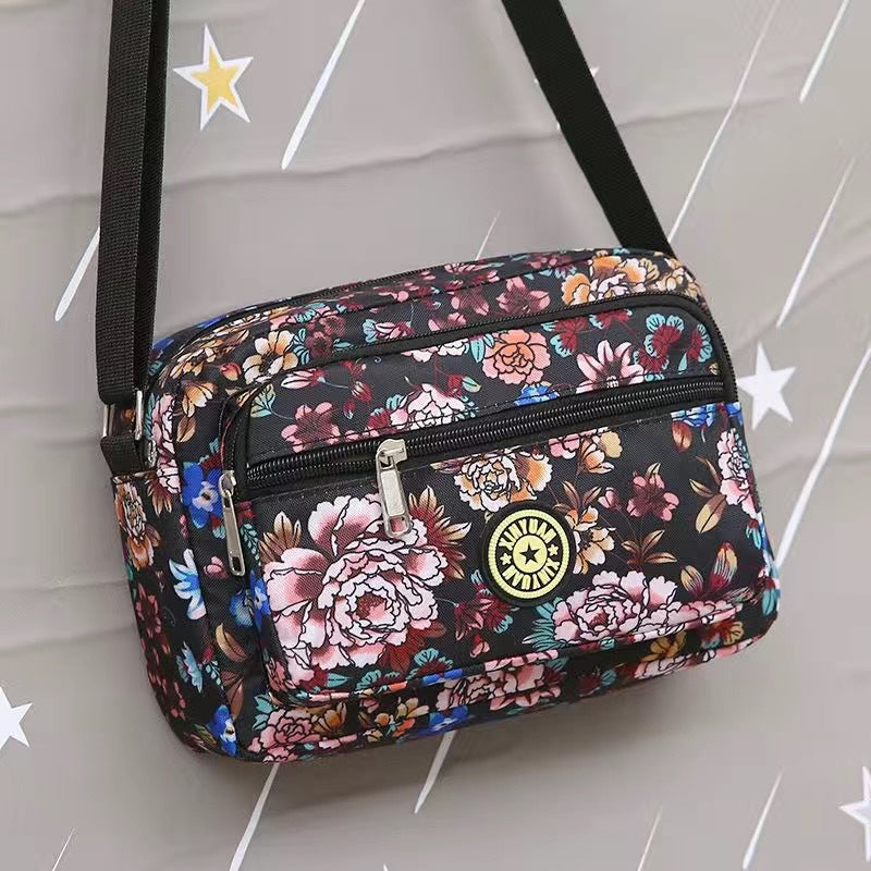 Women's Oxford Cloth Mother Nylon Flower Stall Crossbody Bags