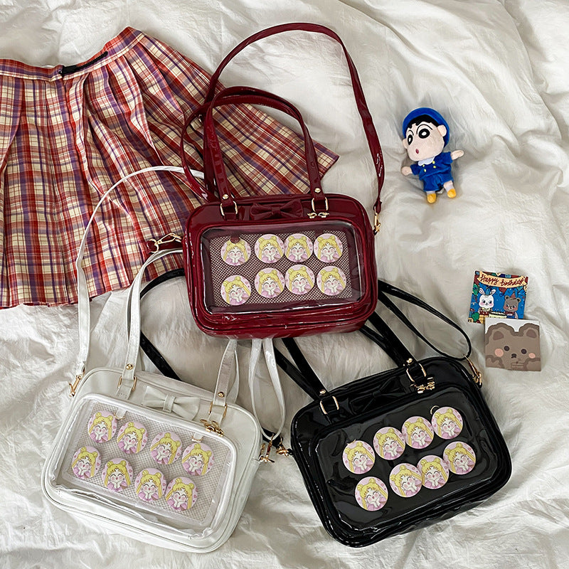 Women's Style Doll Portable Patent Leather Soft Crossbody Bags