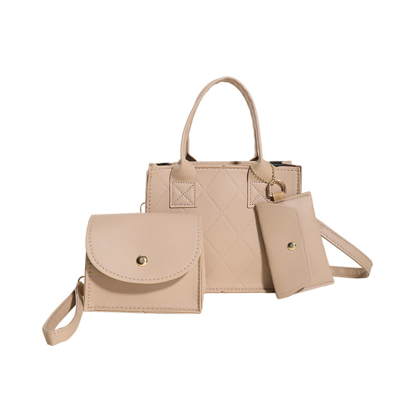 Women's Rhombus Three-piece Fashionable Western Style Shoulder Bags