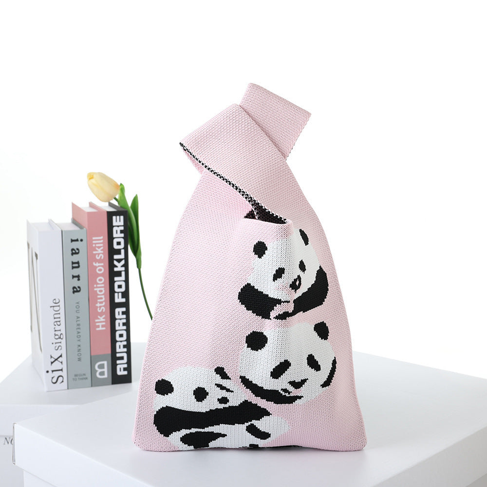 Back Panda Large Versatile Capacity Quarte Handbags