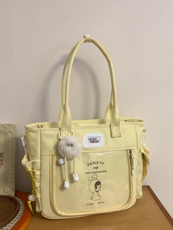 Transparent Female Portable Cartoon Large Capacity Crossbody Bags