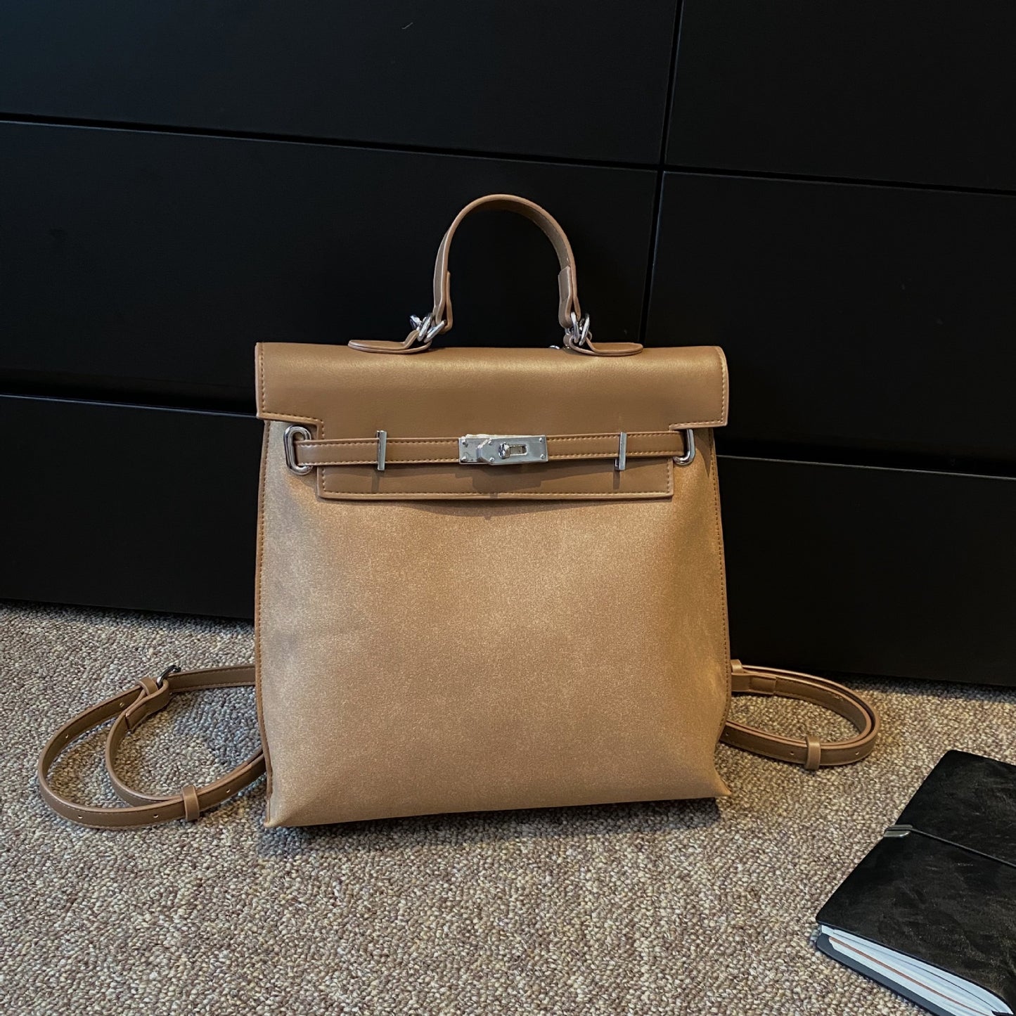 Women's Kelly Color Block Matte Retro High Backpacks