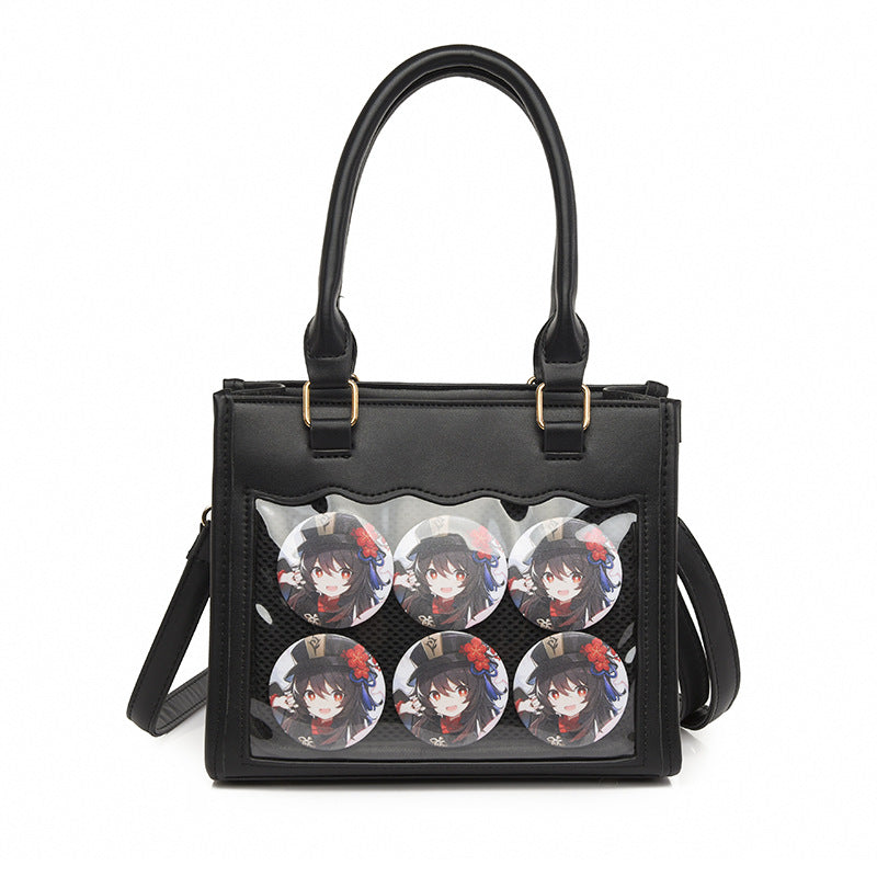 Women's Rhombus Lace Cartoon Cute Portable Two-dimensional Handbags