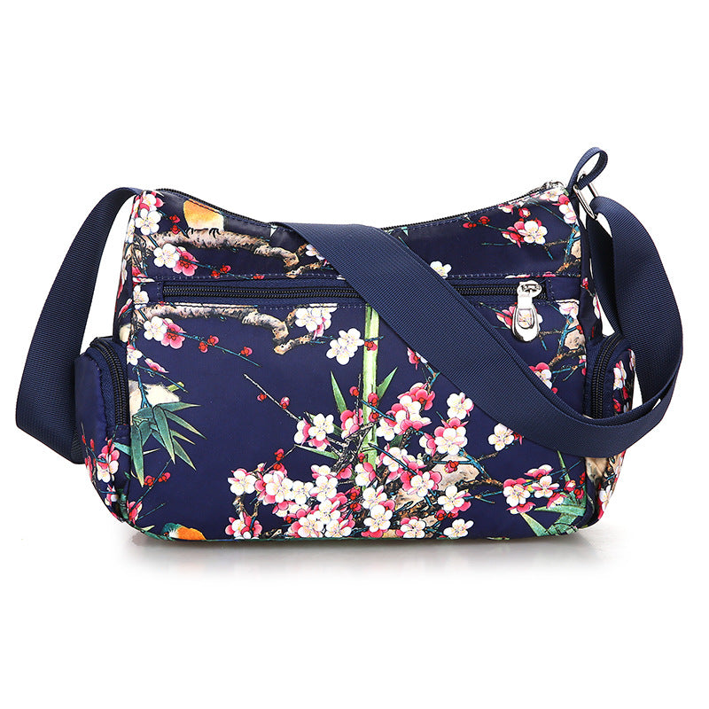 Women's Fashionable Printing Shopping Commuter Waterproof Nylon Shoulder Bags