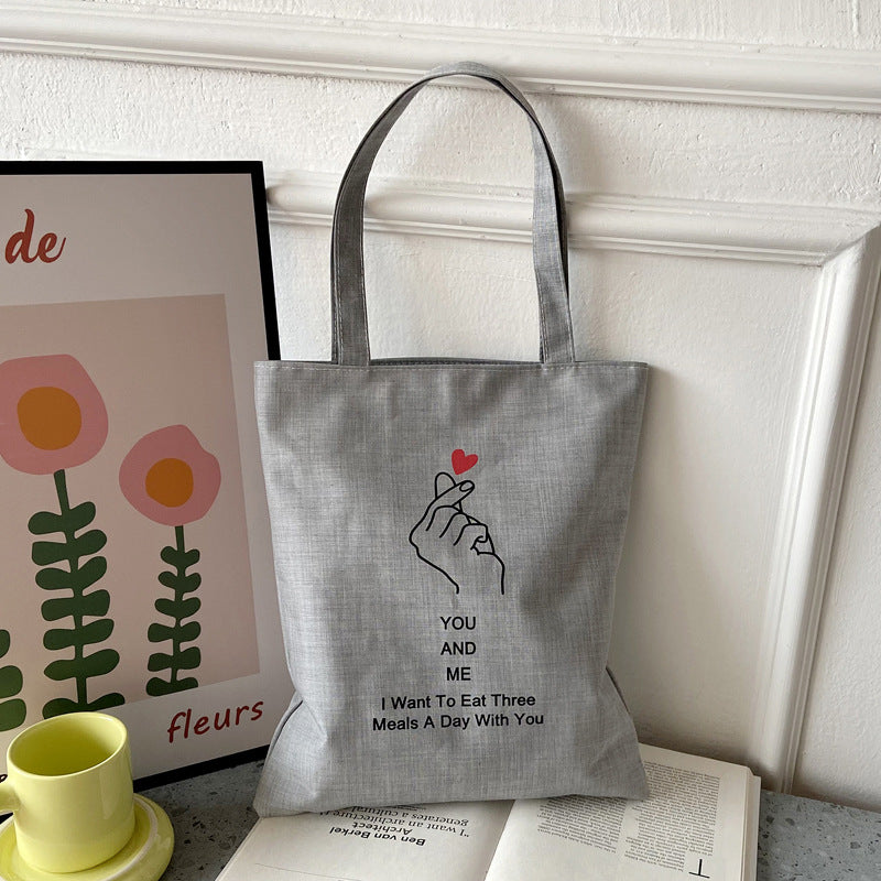 Canvas Printed Simple Fashion Packaging Book Handbags