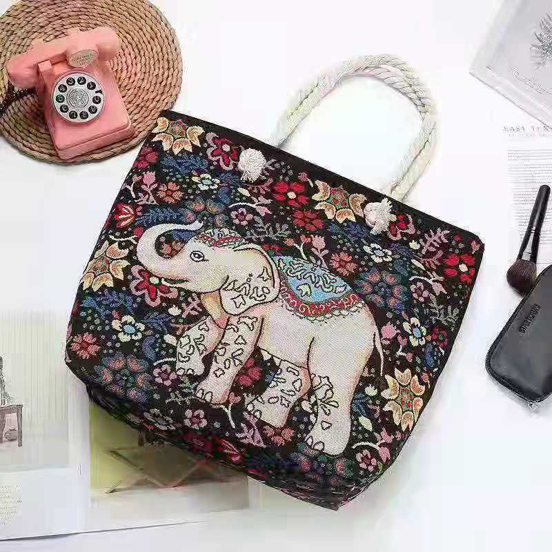 Ethnic Embroidery Double-sided Scenic Spot Thick Shoulder Bags