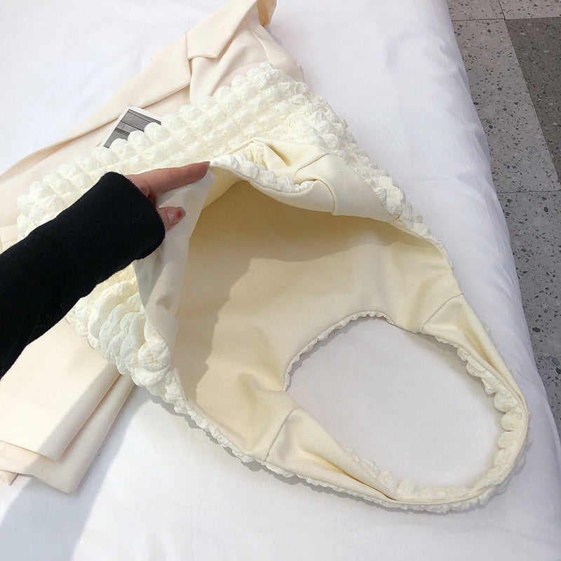 Women's Fashionable Cloud Puff Flower Summer Canvas Bags