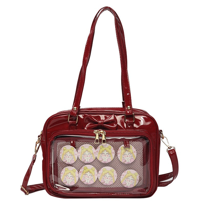 Women's Style Doll Portable Patent Leather Soft Crossbody Bags