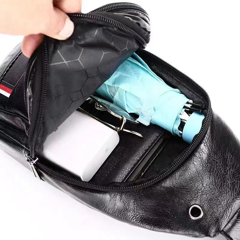 Men's Fashion Soft Leather Cross Body Men's Chest Bags