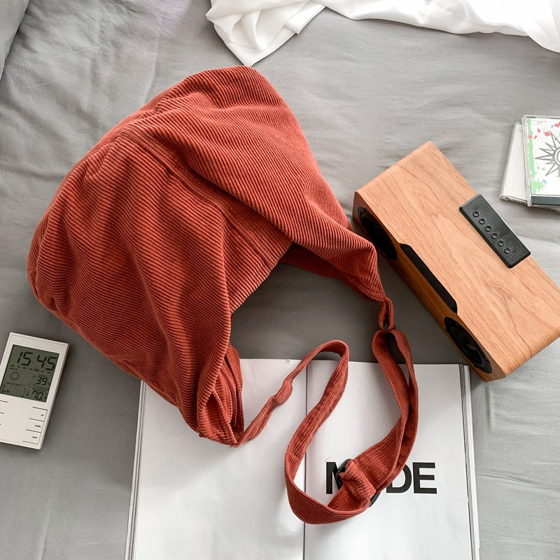 Style Large Capacity Corduroy Canvas Idle Female Crossbody Bags
