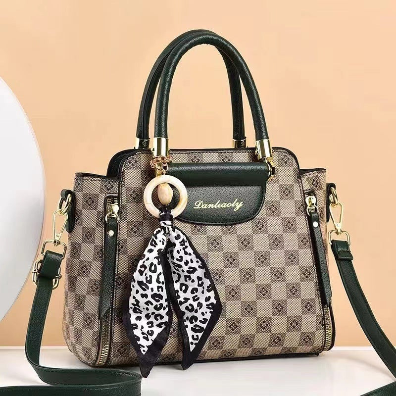 Casual Women's Retro Textured Silk Scarf Shoulder Bags