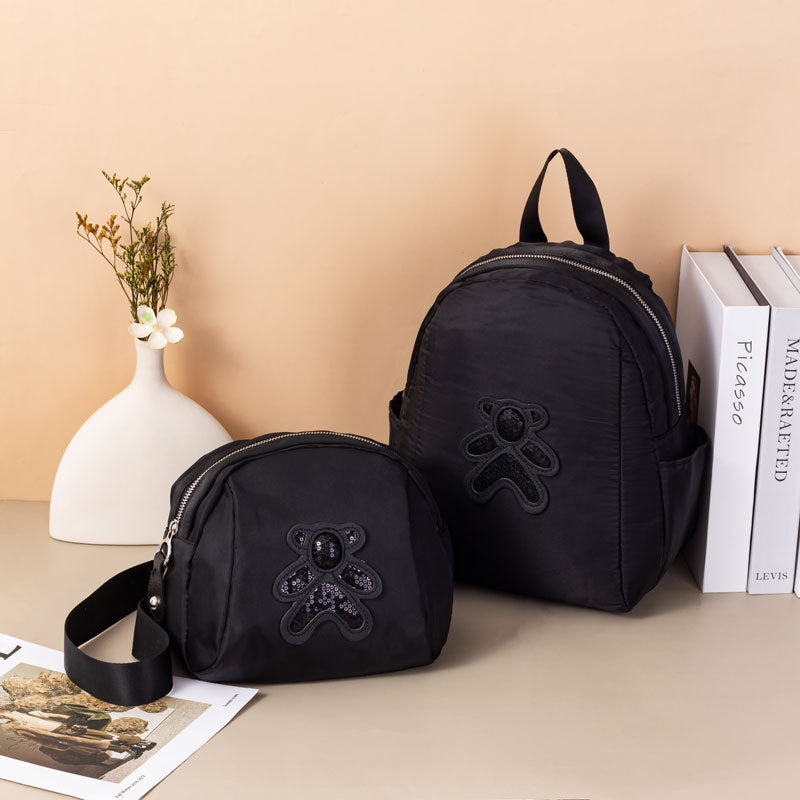 Women's Fashionable Bear Shell High Quality Canvas Crossbody Bags