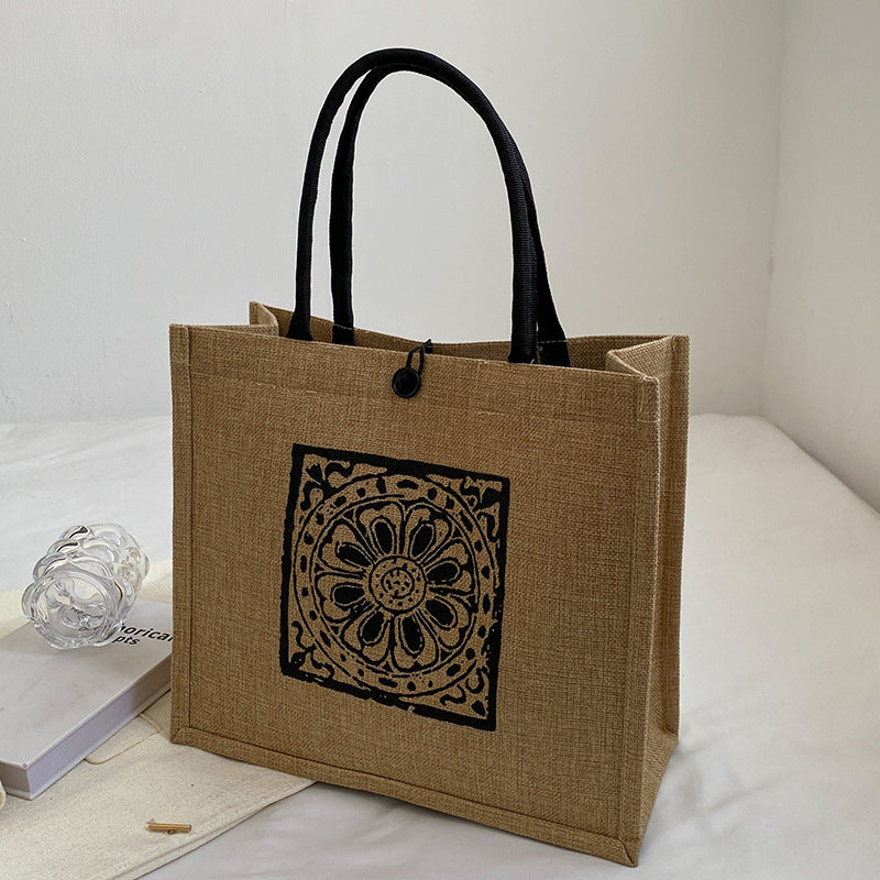 Women's Capacity Linen Fashion For Moms Class Shoulder Bags