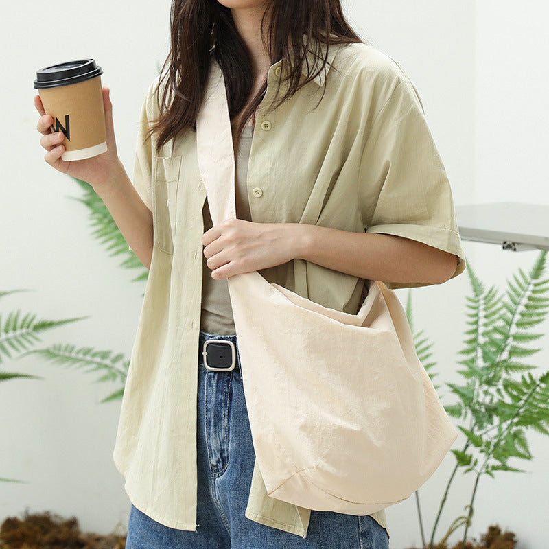Leisure Drawstring Fresh Pleated Fashion Nylon Crossbody Bags
