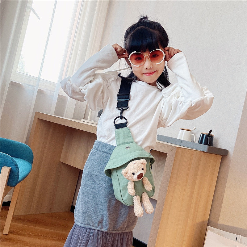 Children's Winter Cute Bear Korean Style Boys Mini Shoulder Bags