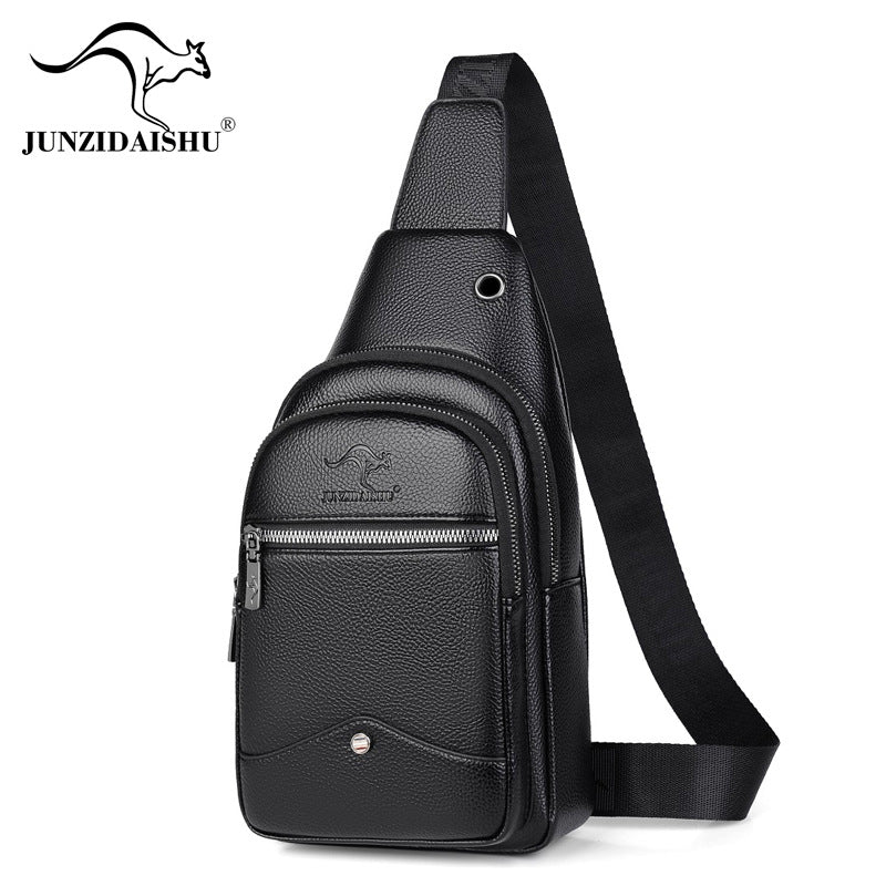 Men's Green Leather Couple Fashion Clothing Men's Chest Bags