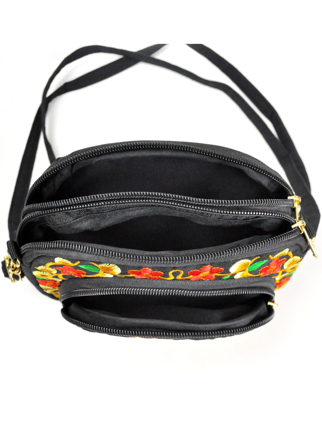 Embroidered Double Sided Embroidery Canvas Mobile Crossbody Bags