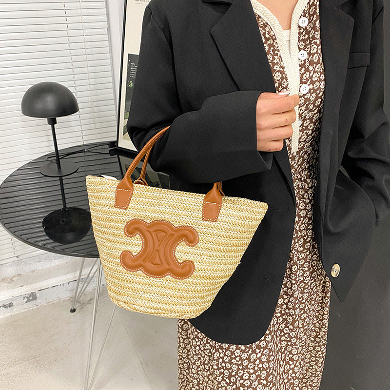 Summer Tide Woven Vegetable Basket Arc Handbags
