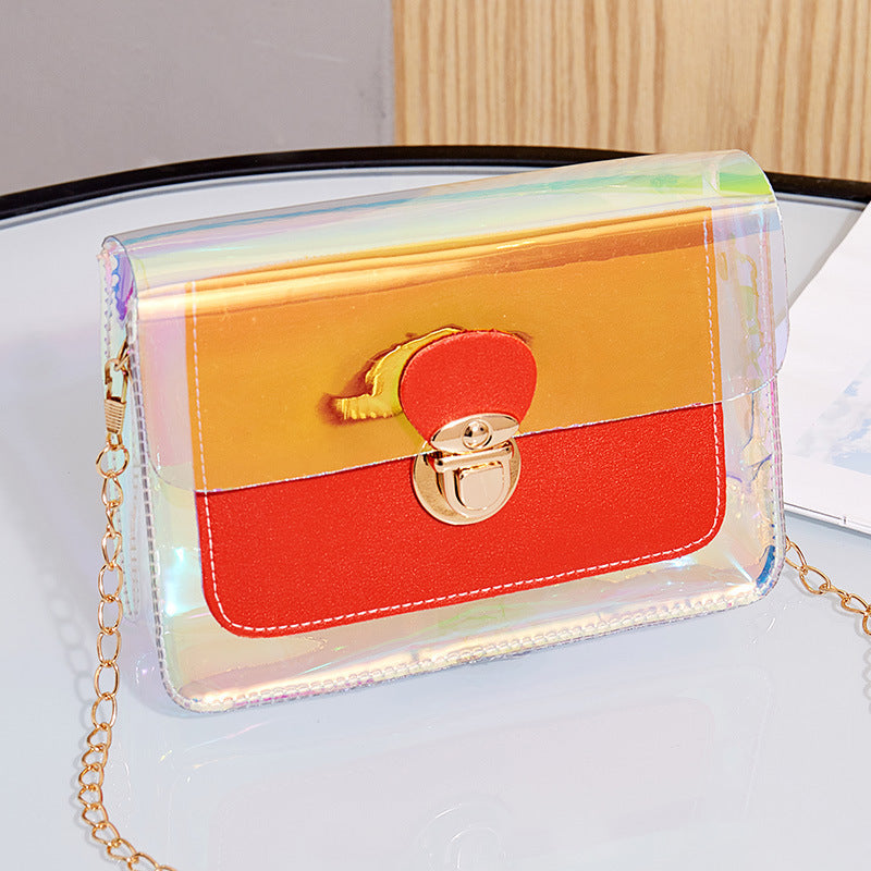 Women's Transparent Jelly Chain Fashionable Elegant Mobile Shoulder Bags