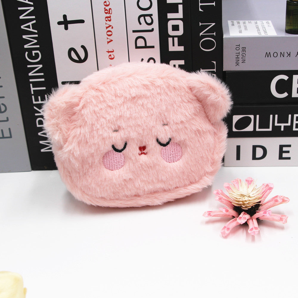 Cartoon Plush Danny Bear Sundries Storage Earphone Embroidered Coin Purses