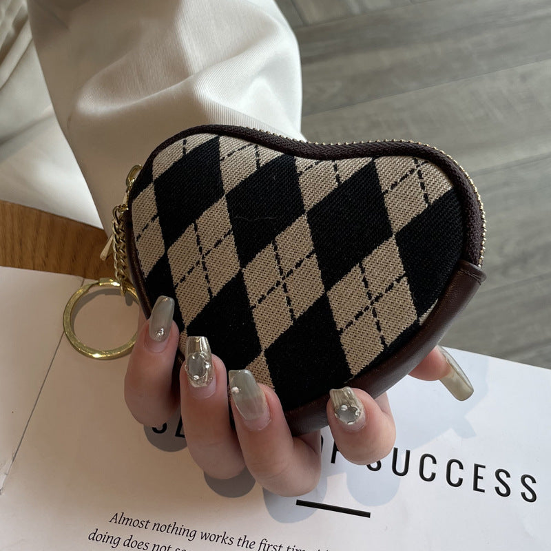 Fashion Canvas Mini Female With Hearts Coin Purses