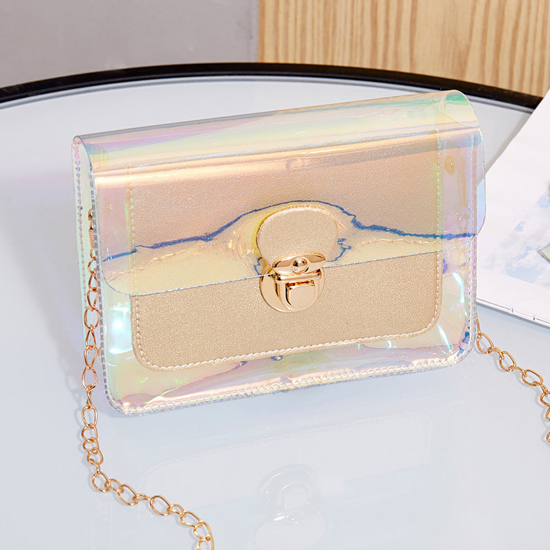 Women's Transparent Jelly Chain Fashionable Elegant Mobile Shoulder Bags