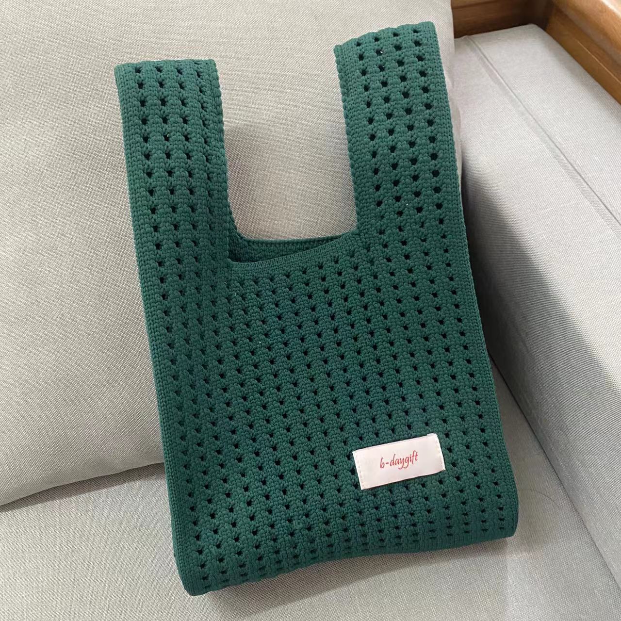 Women's Hollow Knitted Niche Personality Open Handbags