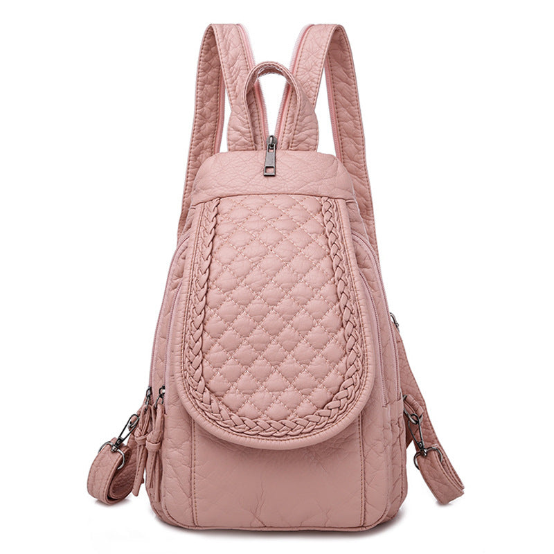 Women's Multifunctional Washed Soft Leather Korean Bags