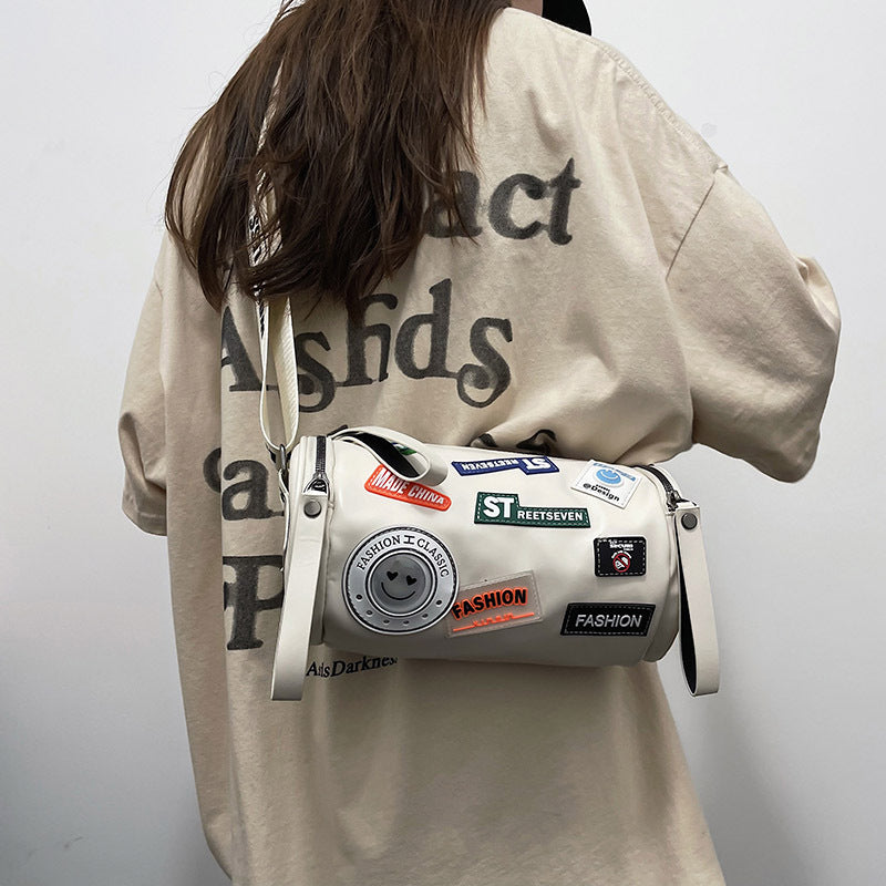 Women's & Men's & Fashion Letter Badge Round Crossbody Bags