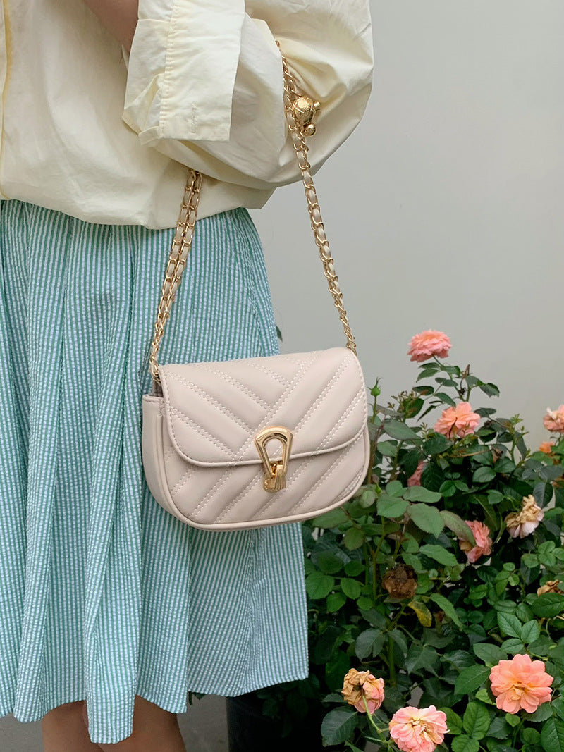 Women's Classic Style Diamond Pattern Chain Texture Temperamental Minority Shoulder Bags