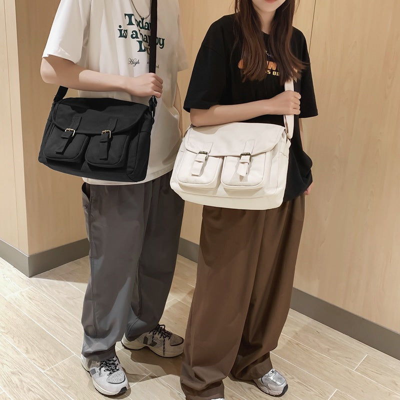 Street Trend Green Retro Leather Leisure Crossbody Bags