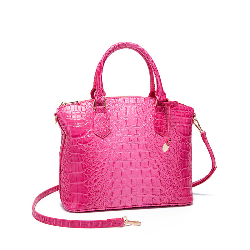 Women's Portable Retro Crocodile Pattern Brahmin Crossbody Bags