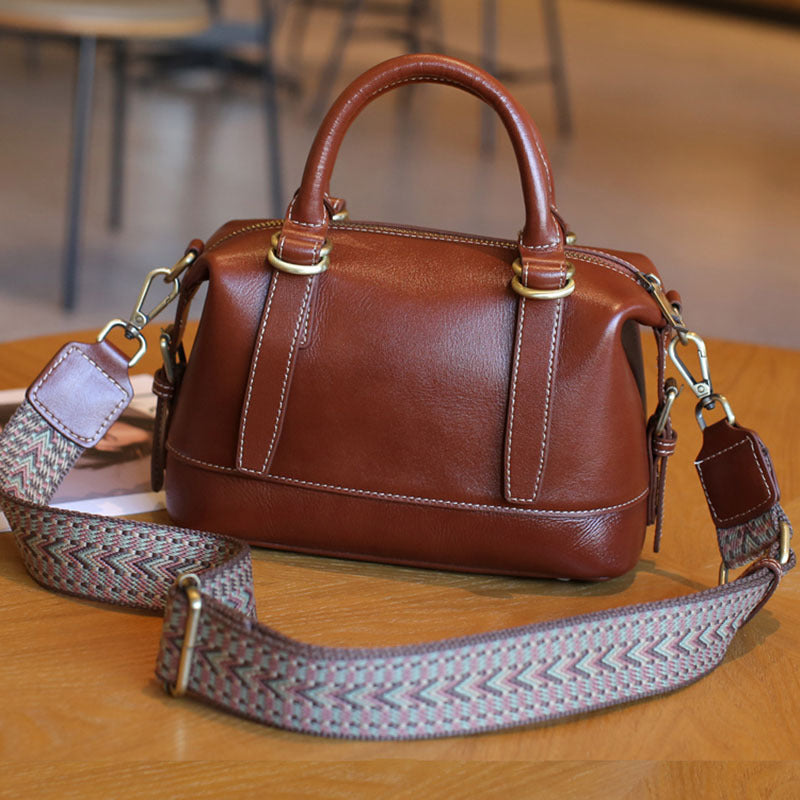 Women's Spring Genuine Leather Boston High-grade First Bags