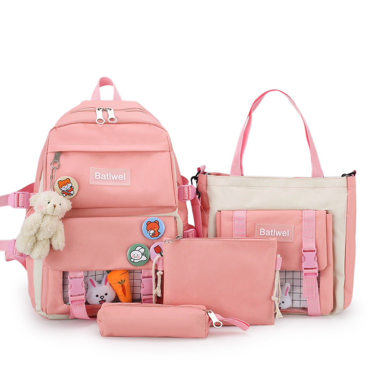 Men's Primary Junior High College Canvas Contrast Backpacks