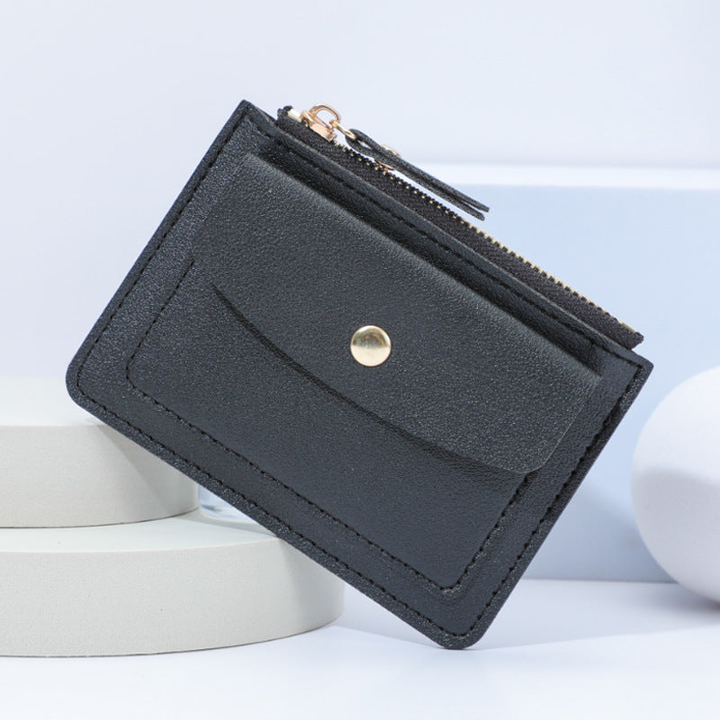 Zipper Slot Female Candy Color Crocodile Card Holder